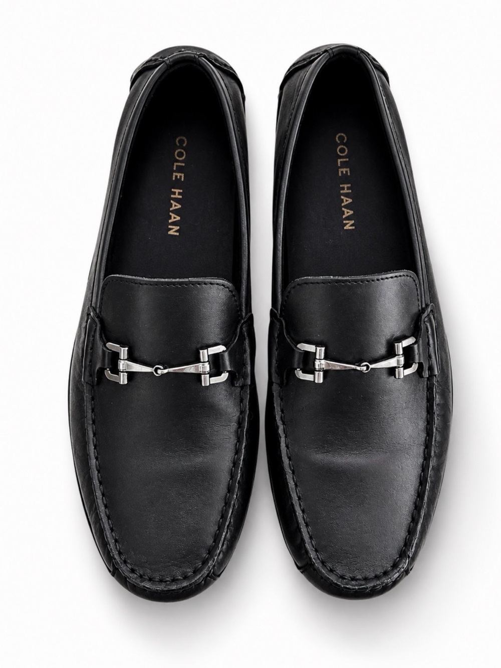 Cole Haan Wyatt Bit Driving Loafer Black Leather Mens Size 8.5 Quiet Luxury EUC